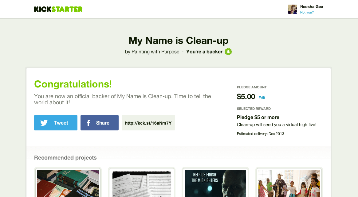support Clean-Up on  Kickstarter